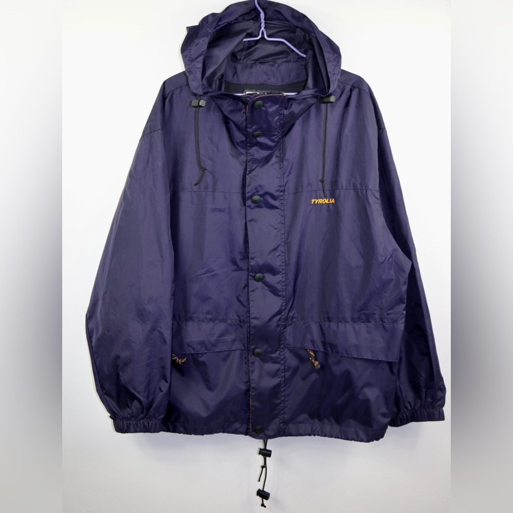 Vintage Tyrolia Windbreaker Jacket Men’s Size M Navy Blue / Yellow Pullover